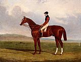 Elis, A Chestnut Racehorse With John Day Up Waering The Colours Of Lord Lichfield, A Racehorse Beynd by John Frederick Herring, Jnr